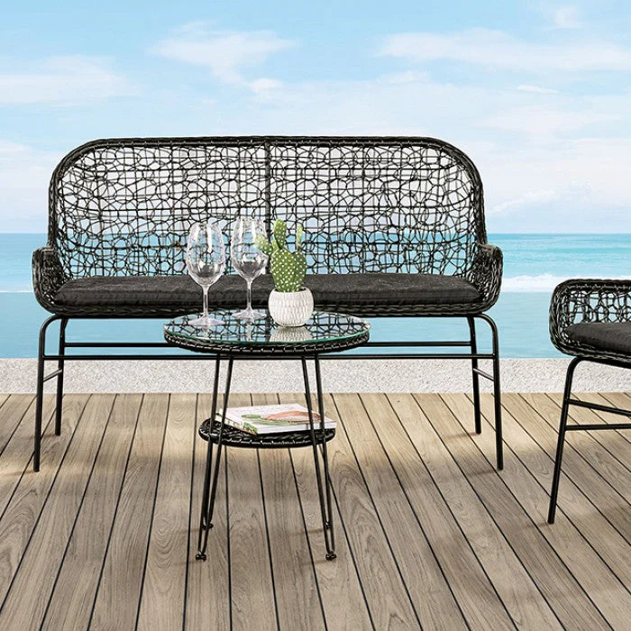 Zalika Black 4 Piece Patio Set - Image 3