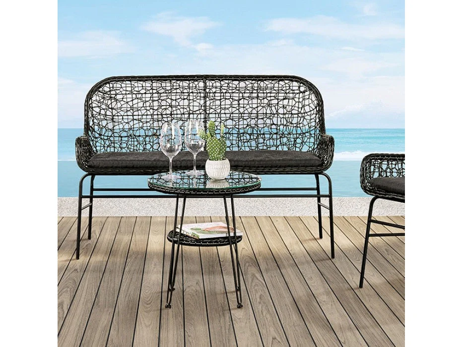 Zalika Black Outdoor Bench