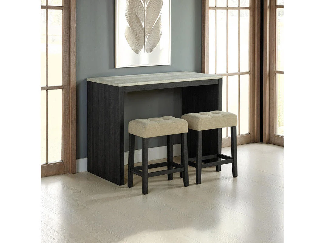 Zanaide Black/Gray/Beige 3 Pc. Counter Ht. Table Set w/ USB