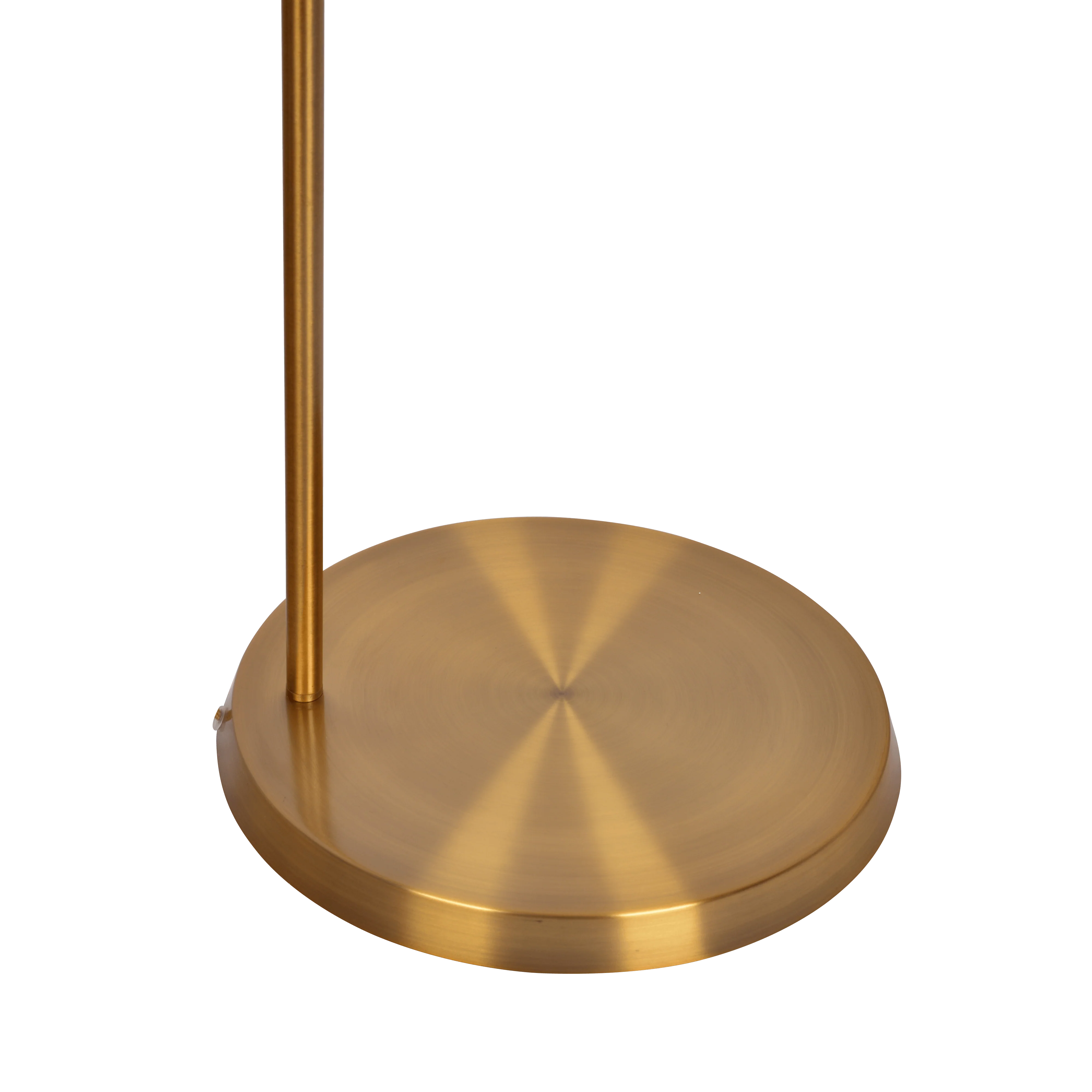 Zenith Offset Brass Base Floor Lamp with Drum-shaped Linen Shade - Image 4