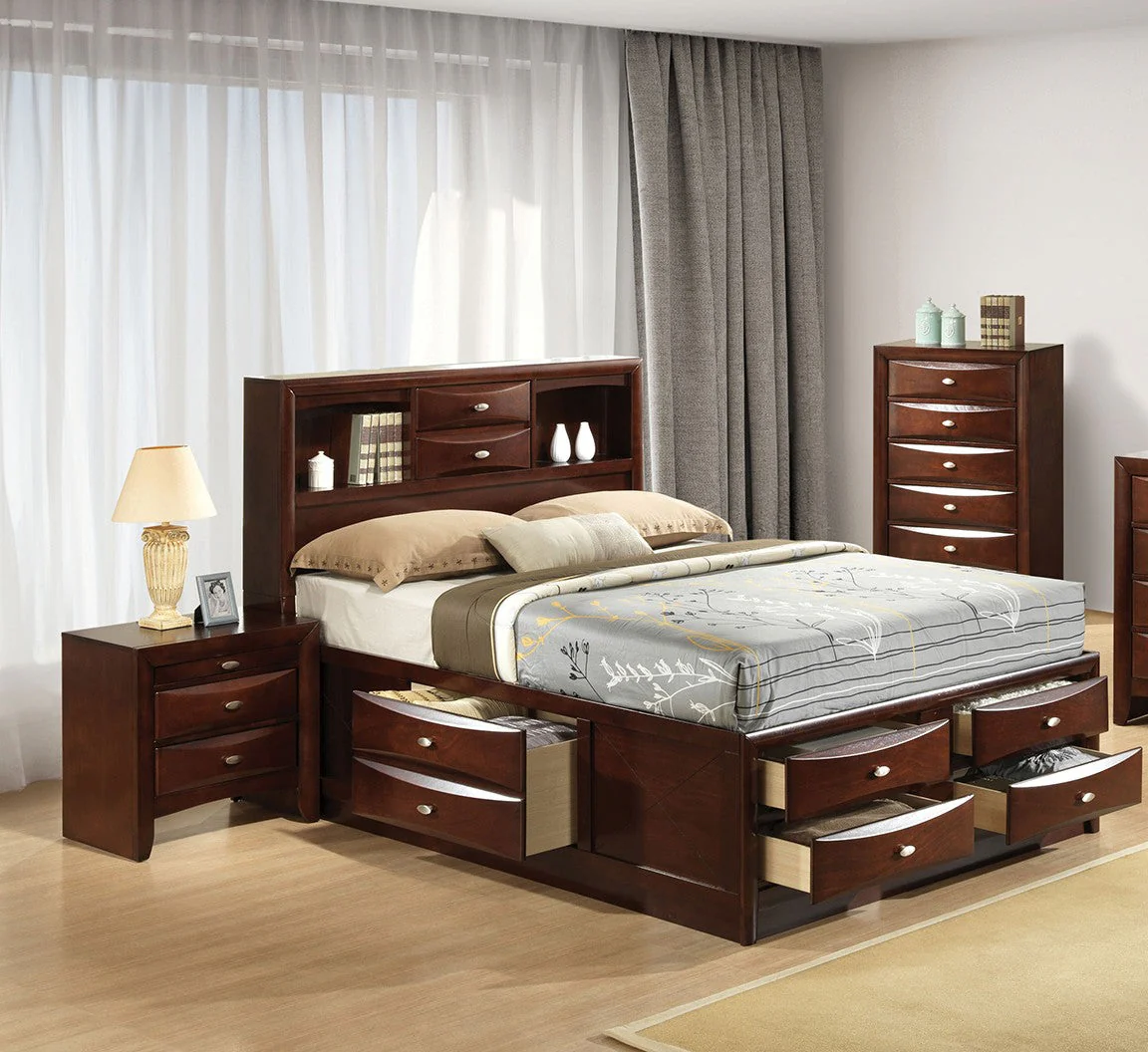 Zosimo Dark Cherry Storage Bed - Image 2